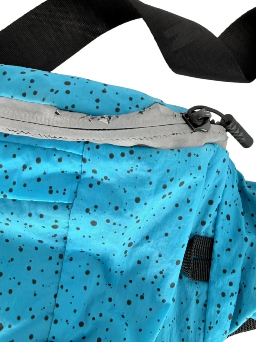 Vintage Air Jordan Blue Speckled Fanny Pack With Adjustable Strap & Yellow Logo